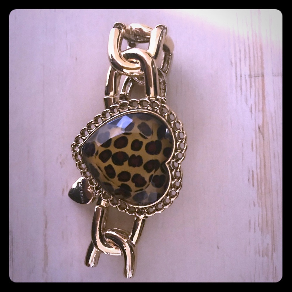 Betsey Johnson leopard heart bracelet